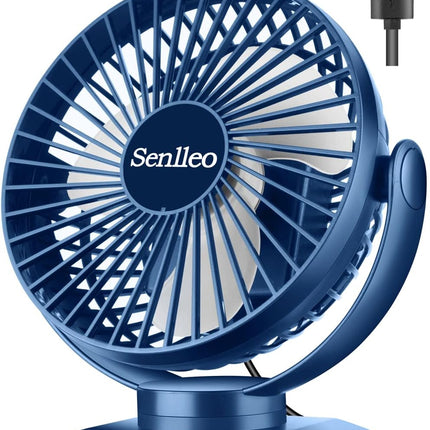 6 Inch Rechargeable Desk Fan, 5000Mah Portable Battery Fan, 3 Speeds, 720° Rotation, 830Hours Work, Removable Fan Cover, Battery