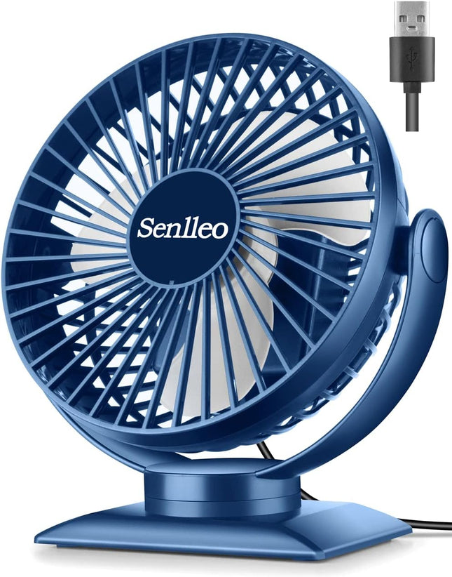 6 Inch Rechargeable Desk Fan, 5000Mah Portable Battery Fan, 3 Speeds, 720° Rotation, 830Hours Work, Removable Fan Cover, Battery