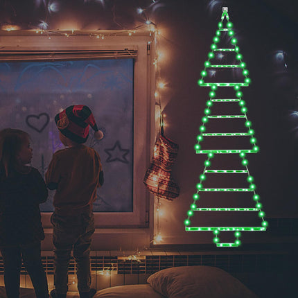 Christmas Decoration Lights, 4.8ft LED Ladder Lights, Christmas Hanging Lights, 8 Light Modes Plug-in Waterproof Christmas Lights for Indoor Outdoor, Wall, Window, Garden - Green
