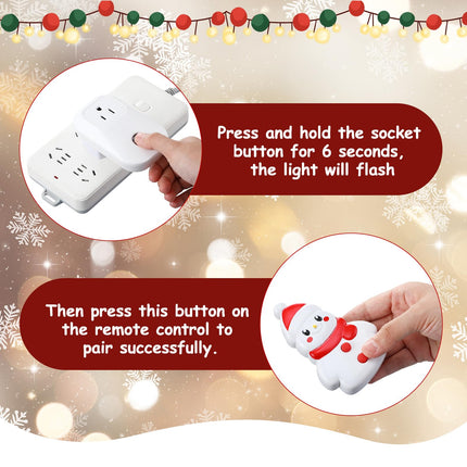 Snowman Remote Control Outlet, Christmas Snowman Wireless Electrical Outlet Plug Switch, 100Ft Long Range Wireless Light Switch for Electrical Devices, Christmas Lights, Battery Included