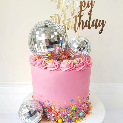 memo 11pcs Disco Ball Cake Decoration Mirror Cake Topper 70's Disco Disco Ball Table Decorations Disco Ball Centerpiece Decor Dance Birthday 70s Theme Party