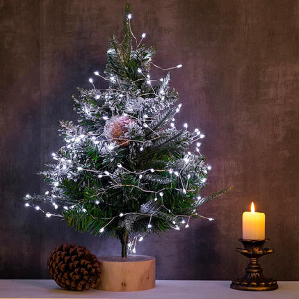 Fairy Lights Plug in, 50 Feet 500LED Cool White Silver Wire Firecracker Firefly Lights with Remote, Waterproof Copper Wire Lights for Bedroom Wreath Window Wedding Christmas Tree Decoration