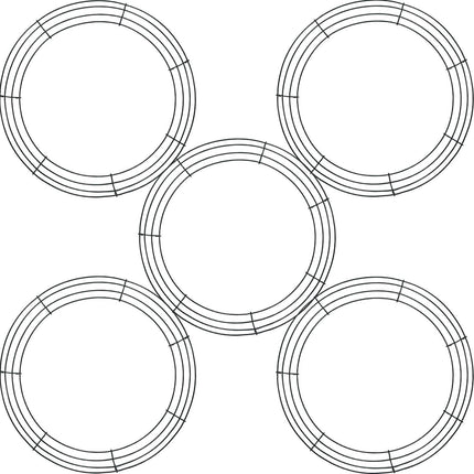 5 Pieces Metal Wreath Frame Ring Round DIY Macrame Floral Crafts Wire Wreath Form Christmas Decoration Door Craft (Deep Green, 12 Inch)