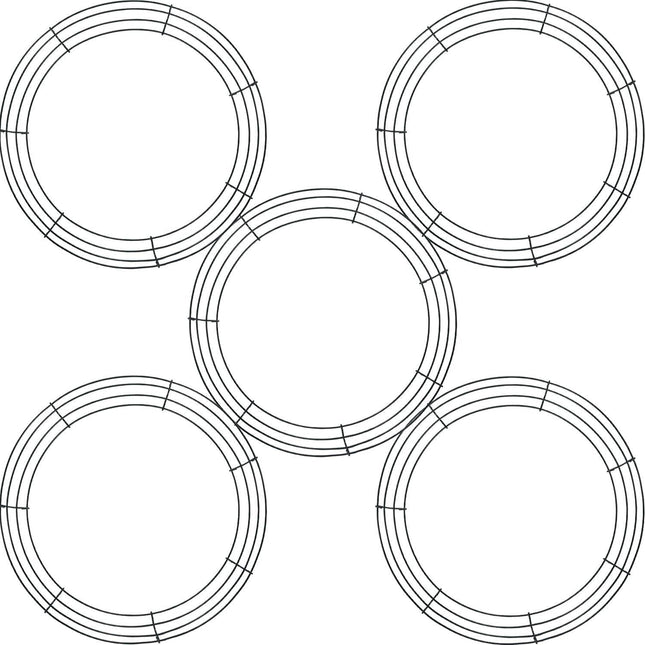 5 Pieces Metal Wreath Frame Ring Round DIY Macrame Floral Crafts Wire Wreath Form Christmas Decoration Door Craft (Deep Green, 12 Inch)