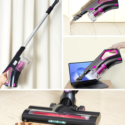 Cordless Vacuum Cleaner With 2200Mah Detachable Battery, Telescopic Wand, 7 In 1 Lightweight Stick Vacuum, Rechargeable Electric Broom, Vshaped Antitangle Roller Brush For Home Pet Hair Hard Floor