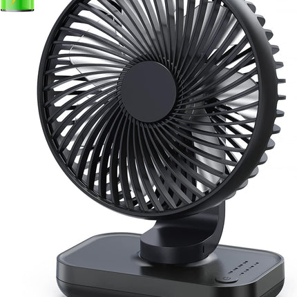 Aluan Small Desk Fan, Quiet Portable Fan, Rechargeable Battery Operated Personal Fan For Home Office Bedroom Desktop Table