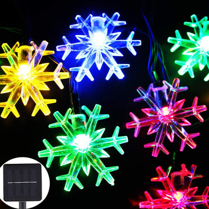 Solar Christmas Fairy String Lights 20 ft 30 LED 8 Modes Solar Snowflake Outdoor Waterproof Powered String Lights for Garden Patio Yard Home Christmas Tree Parties(Multicolor)