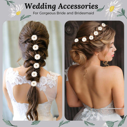 10pcs Fabric Flower Hair Clips Set Solid Color Rhinestone Center Party & Daily Wear ÃƒÂ¢Ã¢â€šÂ¬Ã¢â‚¬Å“ White Chinese Style Bridal Headwear
