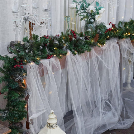 Pre-Lit Artificial Christmas Garland, Green, White Lights 50, Decorated with Pine Cones, Berry Clusters, Plug in, Christmas Decorations, 9 Feet