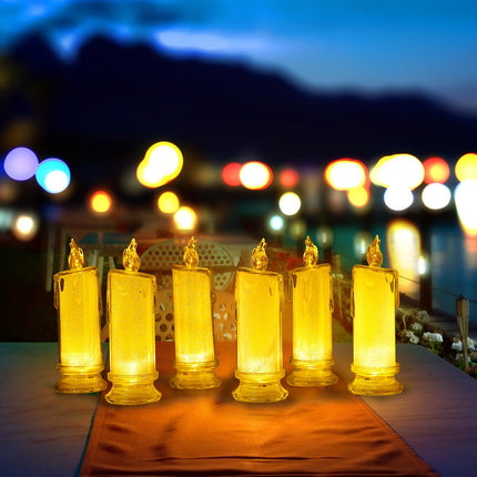 6 PCS Christmas Warm White LED Flameless Candles - Flickering Ramadan Decorative Pillar Candles Battery Operated Candles with Light for Home Christmas Wedding Birthday