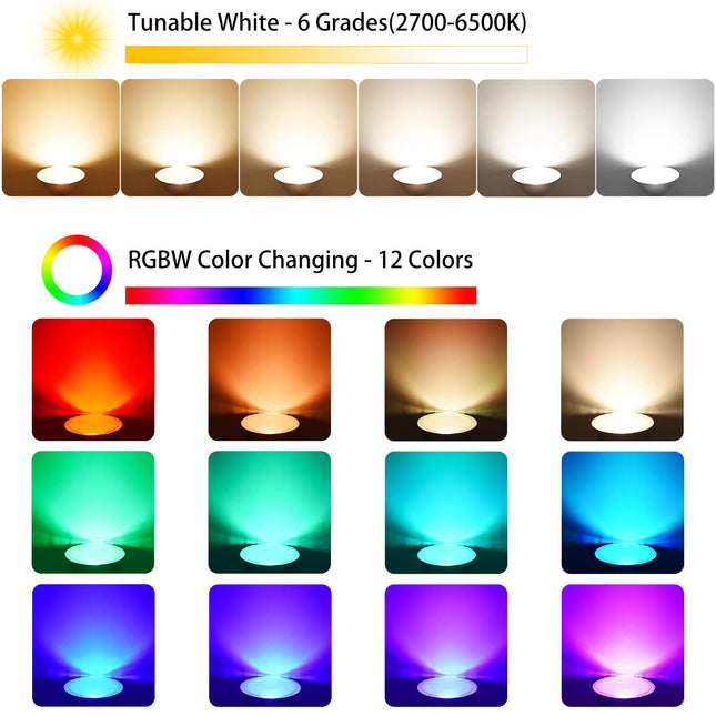 LED Par38 Flood Light Bulb Waterproof Outdoor, Color Changing Light, 30W=100W, Timing, 1800LM, Warm+Cool White, RGBW Spotlight Lamp with Remote for Patio Porch Garden Christmas Decoration