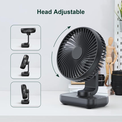 Aluan Small Desk Fan, Quiet Portable Fan, Rechargeable Battery Operated Personal Fan For Home Office Bedroom Desktop Table