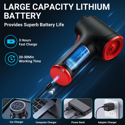Handheld Car Vacuum Cleaner High Power Cordless, 120W Portable Car Vacuum Cleaner With 18000Pa Suction & Air Duster, Mini Hand Held Vacuum Cleaner For Car Home Cleaning