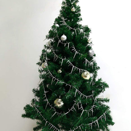Decor365 3D Glitter Silver Icicle Garlands Banner Streamer for Christmas Party Decoration Year Ice Winter Wonderland Birthday Streamers Wedding Baby Shower