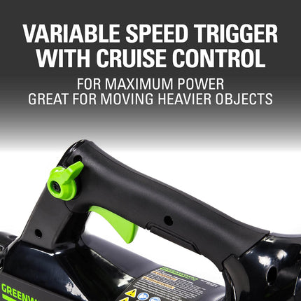 Greenworks 40V (110 MPH / 390 CFM) Cordless Axial Blower, 3.0Ah Battery and Charger Included LB-390