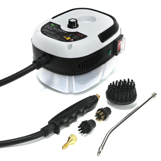 Uniqus High Temperature Pressurized Steam Cleaner 2500W Handheld High Pressure Steam Cleaning Machine Portable 110V 1000Ml Tank For Kitchen Toilet Car White 190X150X130Mm