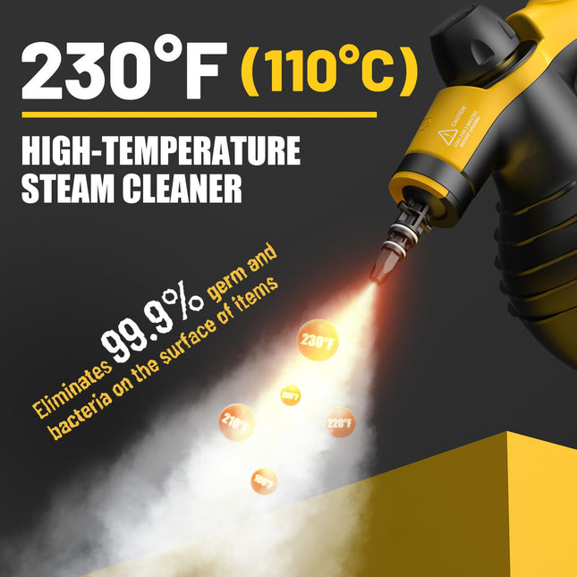 Pressurized Handheld Steam Cleaner With 10Pcs Accessories & Safety Lock, Multipurpose & Powerful Home Use Steamer For Cleaning, Car, Bathroom, Shower, Upholstery, Grout, Window, Grime,Grease