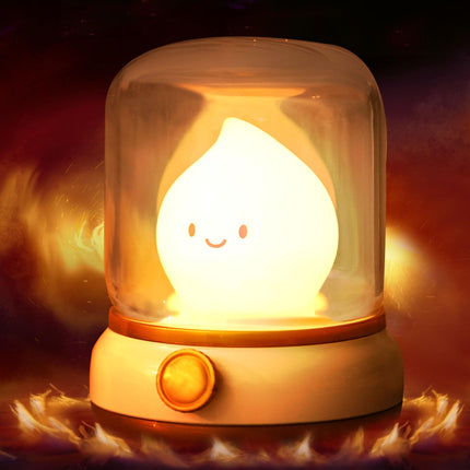 Ghost Campfire Night Light for Adult, Cute Flameless Kerosene Lamp, Rechargeable Portables Camping Light, Halloween Christmas Decor for Desktop, Bedroom, Sink Counter Lighting