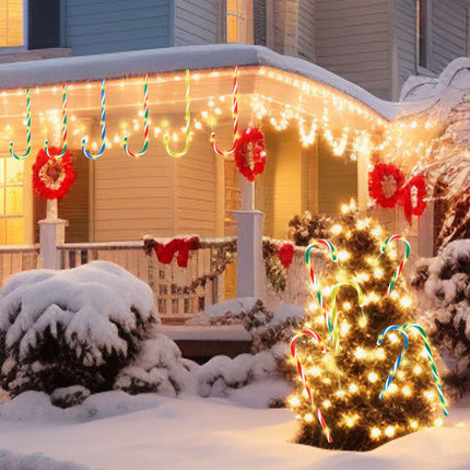 Quimoy 12Pcs Candy Cane Lights, 21'' Solar Christmas Decorations Outdoor, Candy Cane Pathway Lights with 8 LightingModes,Waterproof Christmas Yard Decorations for Lawn Driveway Walkway Sidewalk