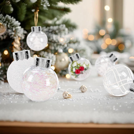 FestiveBliss Christmas Ball Ornaments, 2.36 Inch Clear Christmas Balls 30 Packs for Christmas Tree & Wreath Decor, Shatterproof Christmas Decorations Ornaments, Xmas Plastic Ornaments, Hanging Ball