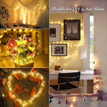 Brizled Solar String Lights, 2 Pack Total 66FT 200 LED Solar Fairy Lights Outdoor, 8 Modes Solar Twinkle Lights, Waterproof Solar Light for Outside Patio Yard Garden Tree Wedding Christmas, Warm White