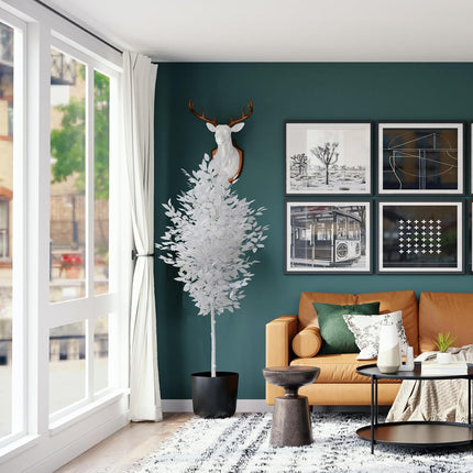 6ft Ficus Trees Artificial, Large White Fake Tree Faux Plant for Home Indoor Wedding Décor
