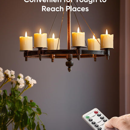 Homemory Rechargeable Flameless Candles with Timer Remote, 2" x 2" Realistic Battery Operated LED Votive Tea Lights, 12Pack Electric Fake Candle in Warm White (USB Charging Cable Included)