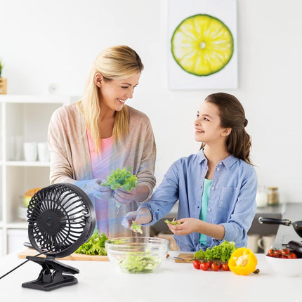 Keynice Usb Desk Fan, 4 Inch Small Clip Fan, 3 Speeds Personal Table Fans With Sturdy Clamp, Strong Airflow Fans For Bedroom, 360