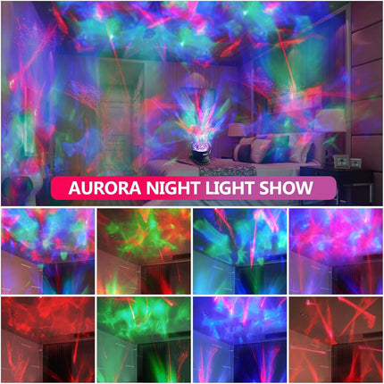Star Projector SOAIY Galaxy Projector for Bedroom, Christmas Projector 8 Mode Lighting Shows, White Noise Aurora Projector with Timer and Speaker, Night Light Projector for Kids/Teenger/Adults/Ceiling