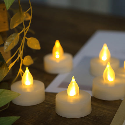iZAN 6 PCS Flameless LED Battery Operated Tealight Candles with Remote and Timer Flickering Electric Decorative Tea Lights for Christmas Home Party Wedding Decorations 1.5”x1.6” Batteries Included