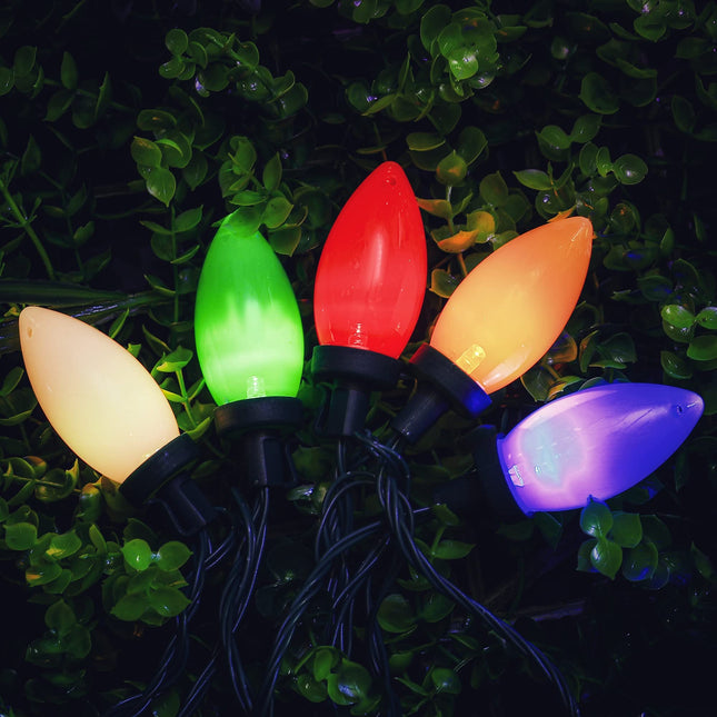 C9 Bulb Christmas String Lights - 50 LED 39Ft Vintage Multicolor String Lights with Timing Function, Extendable, 8 Modes Lighting for Outside Eave Roofline Garland Christmas Tree Decorations