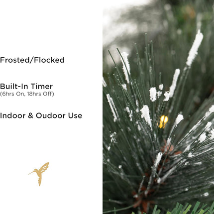 Papyrus 2 Pack of 9 ft Pre-Lit Frosted Carolina Pine Garland, Artificial, Pine Cones, Warm White Light, Battery Powered, Indoor/Outdoor
