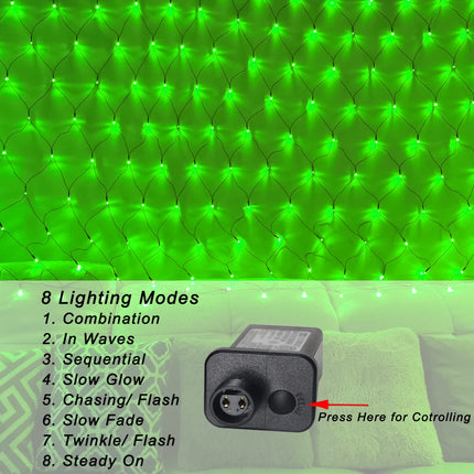 Green Net Lights Outdoor Mesh Lights St Patrick’s Day Decoration, 21ft x 5ft 360 LED Green Giant Mesh Lights Connectable 8 Modes Christmas Lights String Waterproof for Bushes Tree Garden Party Decor