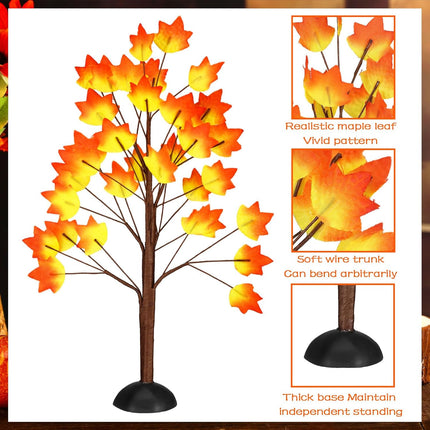 Uiifan 8 Pcs Thanksgiving Fall Village Trees Faux Artificial Maple Tree Tabletop Artificial Trees Plastic Fall Decorations for Home Indoor Thanksgiving Accessories Fall Party Decoration