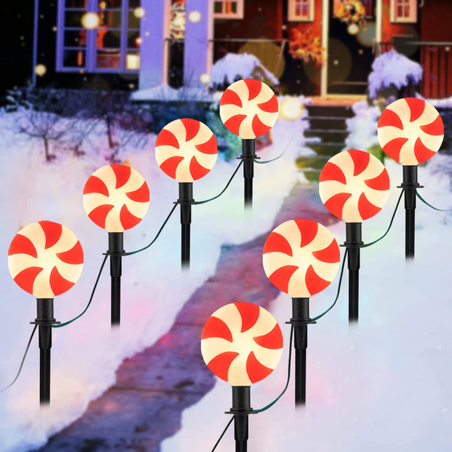 Abeja C9 Christmas LED Candy Pathway String Lights Outdoor, Multi-Color String Lights Waterproof for Pathway Decor Outdoor String Lights Decoration for Patio, Yard, Garden, Lawn Decoration, Green