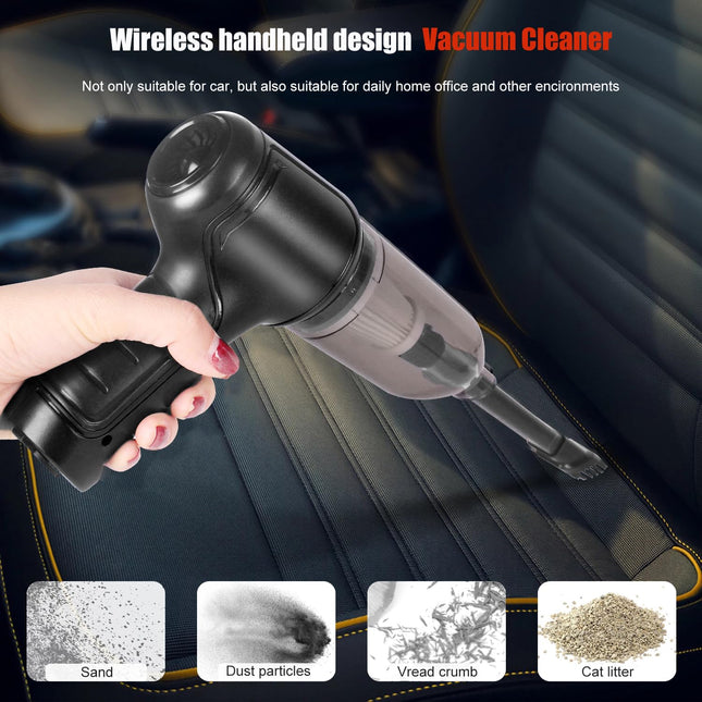 Cordless Handheld Vacuum Cleaner, High Power Rechargeable Mini Vacuum, Portable, Multinozzles For Carhomeoffice, 1200 Pa, Black