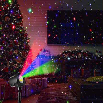 Laser Christmas Projector Lights Outdoor, Christmas Decorations Stars Light Show, Efficient Heat Dissipation, Waterproof, Holiday Projector Decorations for House/Garden/Party/Wedding (Black)