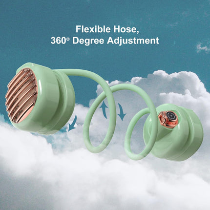 Cooling Neck Fan，360°Foldable Portable Neck Fan, Wearable Personal Fan,Rechargeable Leafless Fan,Quiet Neck Fan For WomenGreen