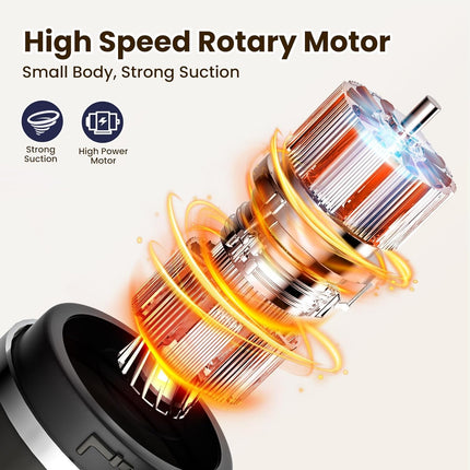 Car Vacuum Mini Vacuum Handheld Vacuum Cordless,120W Car Vacuum Cleaner High Power 90° Rotatable Handle Rechargeable Hand Vacuum Cordless Dry Wireless Portable Handheld Car Vacuum For Homecaroffice