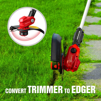 PULITUO 20V Li-Ion Cordless String Trimmer, Auto Feed Thread Weed Wacker with 12 INCH Cutting Diameter, Height Adjustable Cordless Edger Trimmer for Garden and Yard