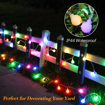 ALOVECO LED String Lights 18ft 50 LEDs Battery Operated Christmas Lights Indoor with Remote 8 Modes Waterproof Globe Outdoor Holiday Lights for Bedroom Garden Christmas Tree (Multicolor)