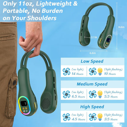Neck Fan Portable, Rechargeable Wearable Fan, Personal Fans For Your Neck, Adjustable Air Direction Width, Flexible Cooling Fan