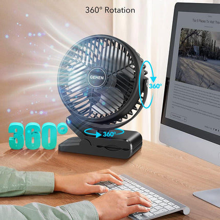 Portable Clip On Fan, Cordless Small Fan, Rechargeable Personal Fan, 10000Mah Battery Operated Desk Fan, Small Table Fan