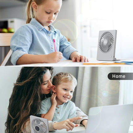 Small Table Fans Rechargeable Portable 180°Tilt Folding Desk Fans Battery Operated Personal Fan Ultra Quiet For Home Bedroom
