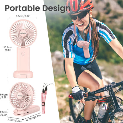 Handheld Fan, Portable Fan With Usb Rechargeable Battery, 3 Adjustable Speed Personal Fan Desk Table Fan With Base, Lightweight