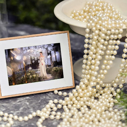 82Feet/25Meter Length Christmas Bead Garland Faux Pearl Beads Chain Christmas Tree Garland Chain Decorations for Xmas Tree Holiday Wedding DIY Decoration Supplies (Ivory)