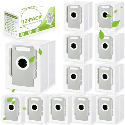 12 Pack Vacuum Bags For Irobot Roomba, Compatible With Irobot Roomba Bags I&S&J Series, For I3+, I4+, I6+, I7, I7+7550, J7, J7+, I8+, S9+, Automatic Dirt Disposal Bag