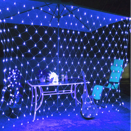 Christmas Net Lights Outdoor Mesh Lights 9.8ft x 6.6ft 198 LED Blue Net Lights Plug in 8 Modes Connectable for Garden Lawn Bushes Halloween Decorations