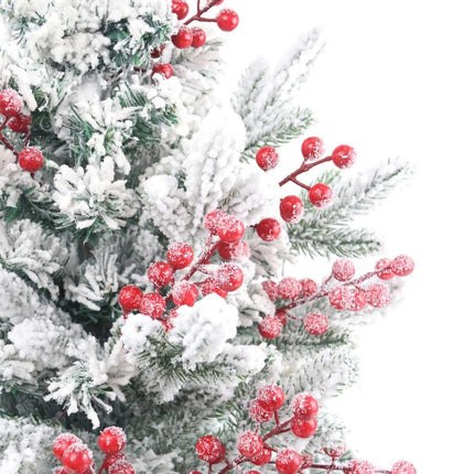 30 Pack Snow Frosted Red Berry Stems 8.9" Holly Frosted Berry Picks Snowy Artificial Red Berries for Christmas Tree Filler Picks and Sprays Holiday DIY Crafts Christmas Decor