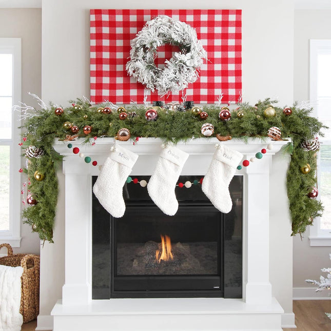 DearHouse 6.1Ft Pine Christmas Garland, 148 Leaves Winter Artificial Greenery Garland for Holiday Season Mantel Fireplace Table Runner Centerpiece Christmas Decoration